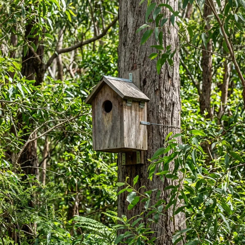 Animal nesting box installed as a humane alternative to a Strathmore Heights roof cavity