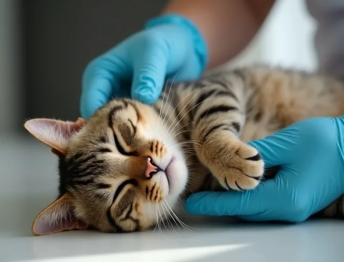 Specialist carefully handling a deceased cat with dignity in Strathmore Heights